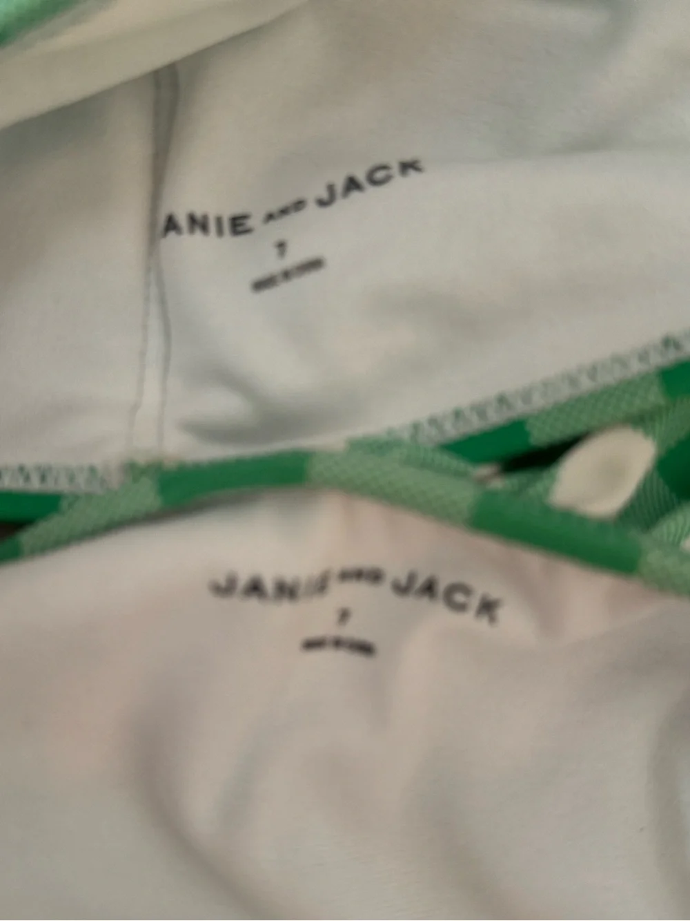 Janie and Jack/ Green Gingham Ruffle Two-Piece Swimsuit / Size 7